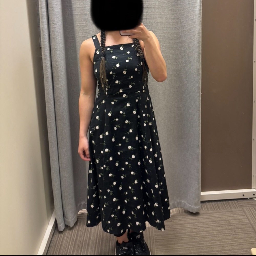 Navy Blue Floral Ann Taylor Factory Maxi Dress